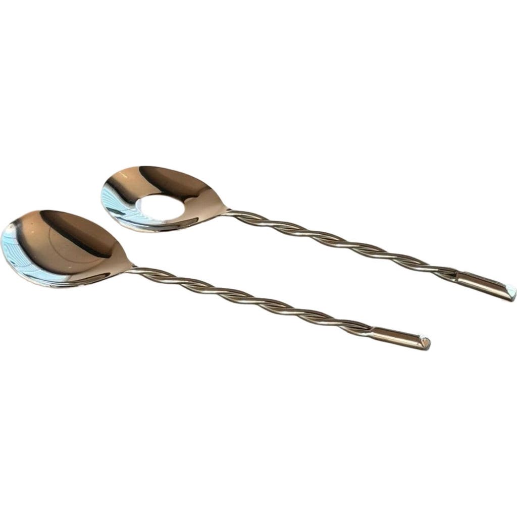 Meso Goods Ankara Twisted Salad Servers in Silver  product