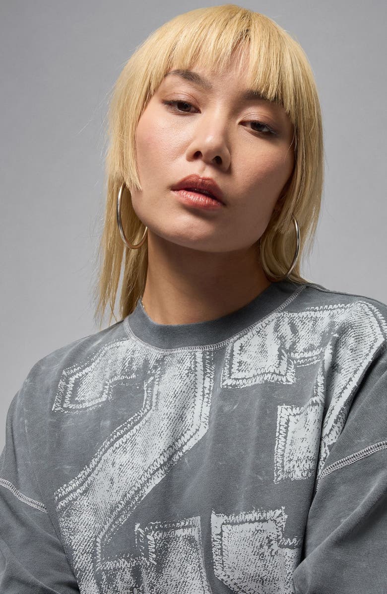 Jordan Flight Oversize Graphic T-Shirt Dress, Alternate, color, Iron Grey/ Sail