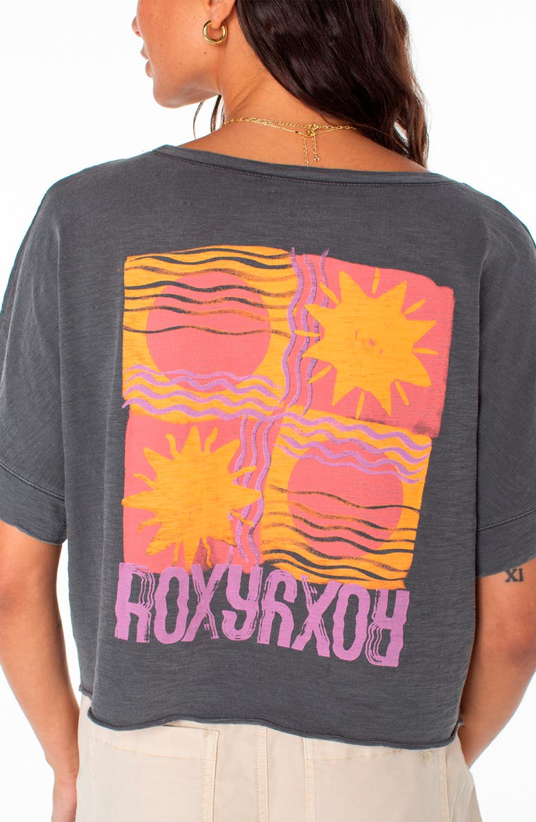 Roxy Sun Stamps Crop Cotton Graphic T-Shirt, Alternate, color, 