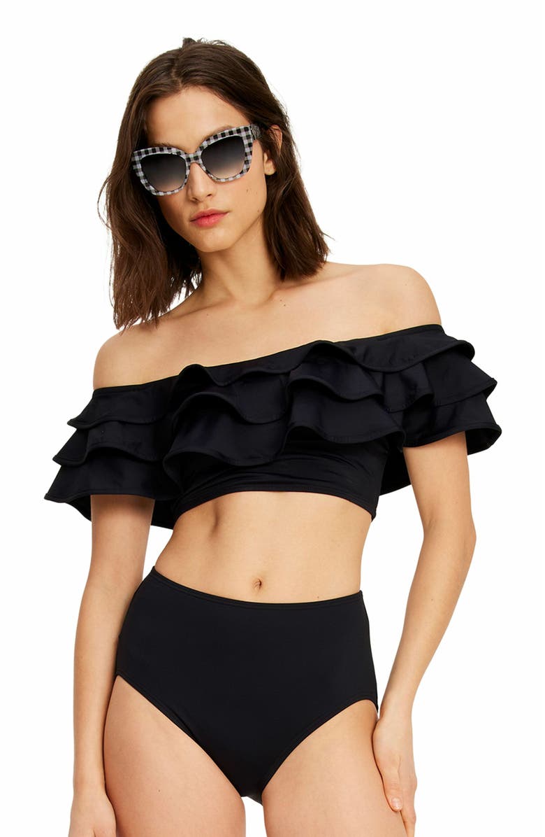 Kate Spade New York Ruffle Bikini Top, Main, color, 