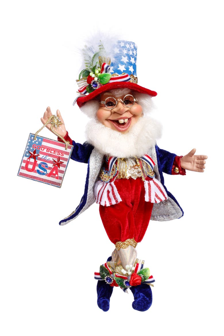 God Bless The USA Elf, Small, Main, color, Red