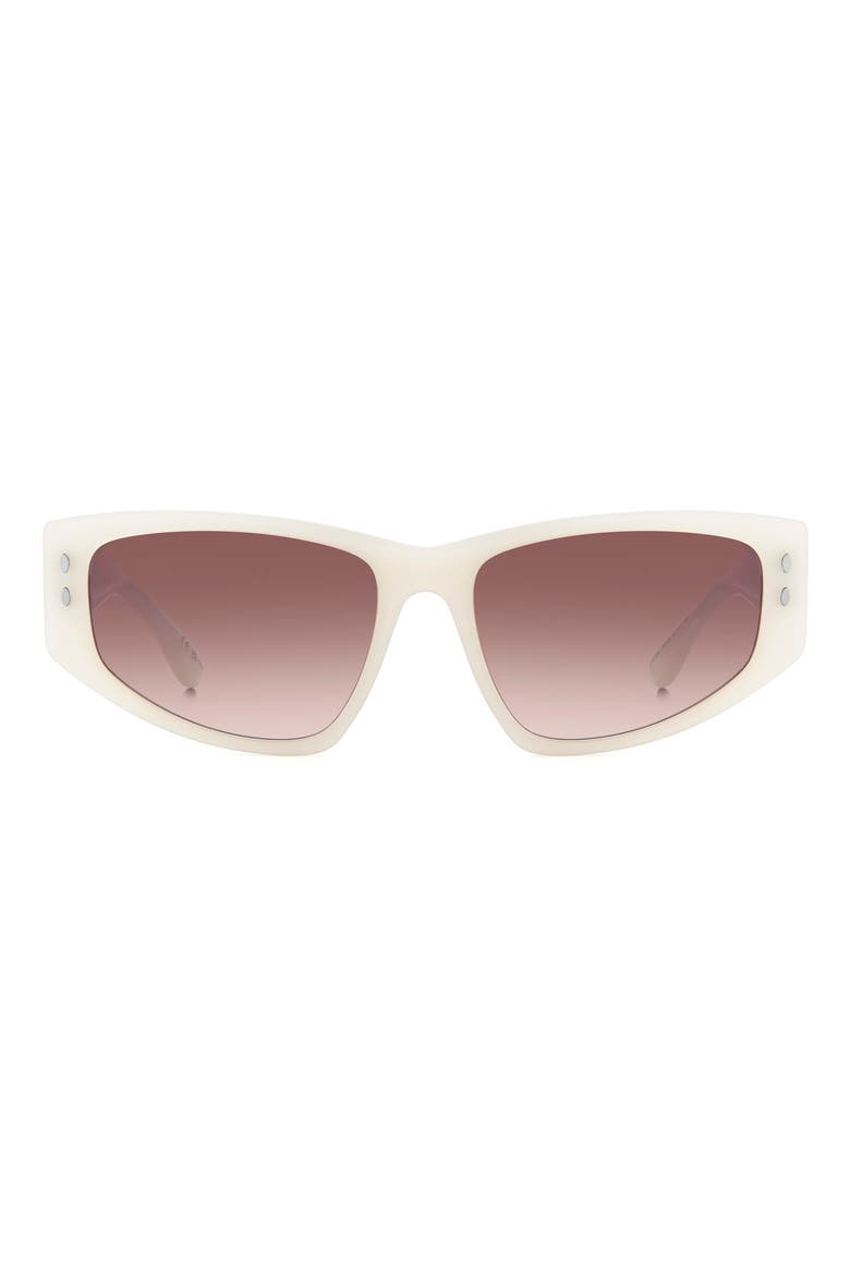 57mm Rectangle Sunglasses, Main, color, PEARLED WHITE