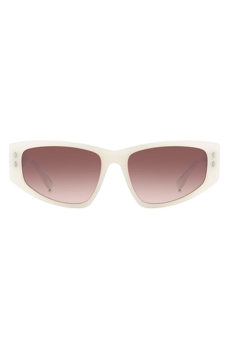 Isabel Marant 57mm Rectangle Sunglasses, Main, color, Pearled White