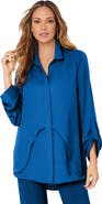 Roaman's Georgette Overlay Big Shirt