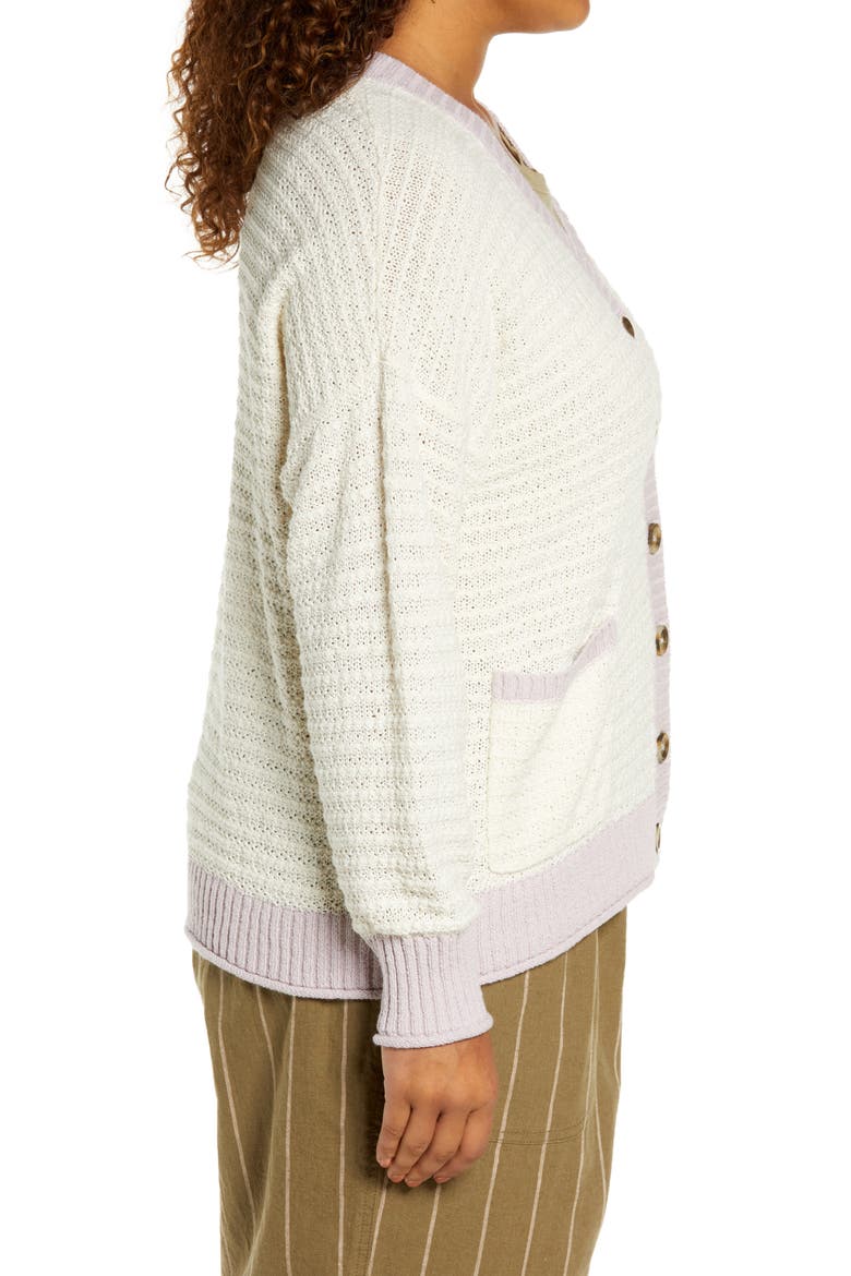Seabrook Cardigan Sweater, Alternate, color, ANTIQUE CREAM/ PALE LILAC