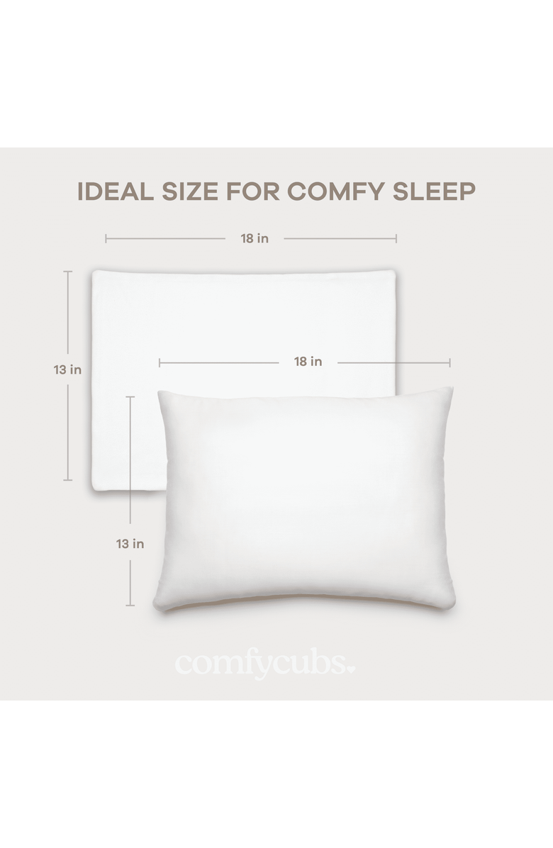 Comfy Cubs Toddler Pillows with Soft Cotton Pillow Case, Alternate, color, White