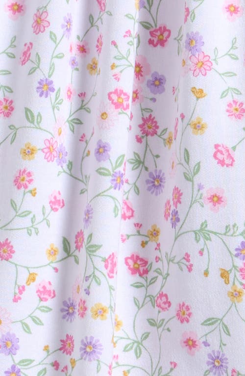 Kissy Kissy Floral Smocked Pima Cotton Footie In White