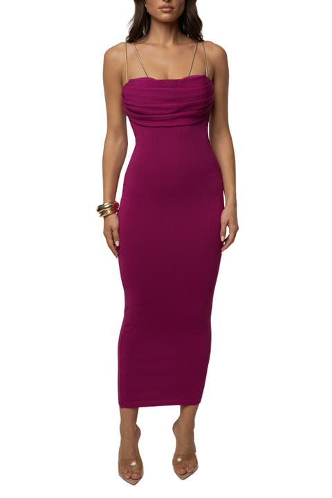 La Lune Drape Midi Dress