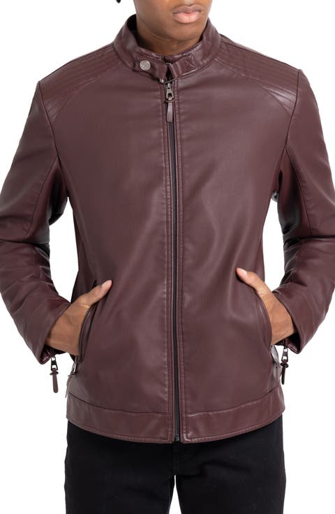 Faux Leather Racing Jacket