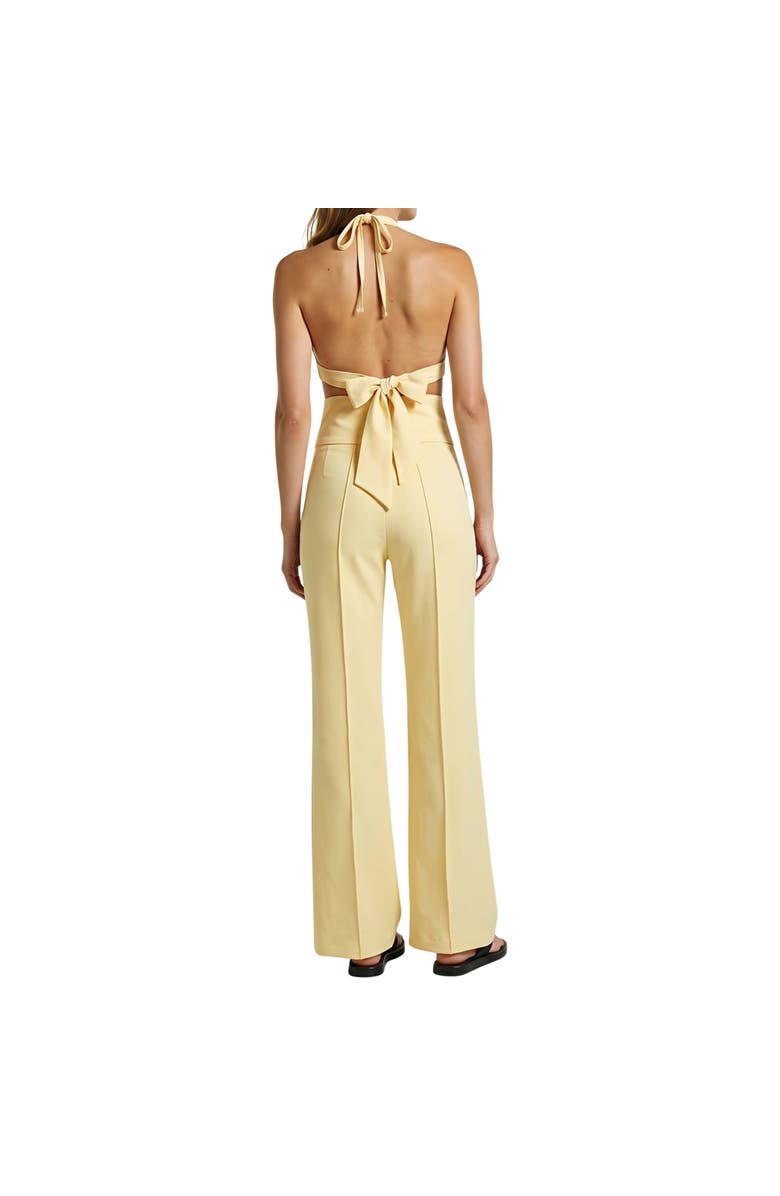 AKALIA The Aurelia Draped Petal Halter Top, Alternate, color, Pale Yellow