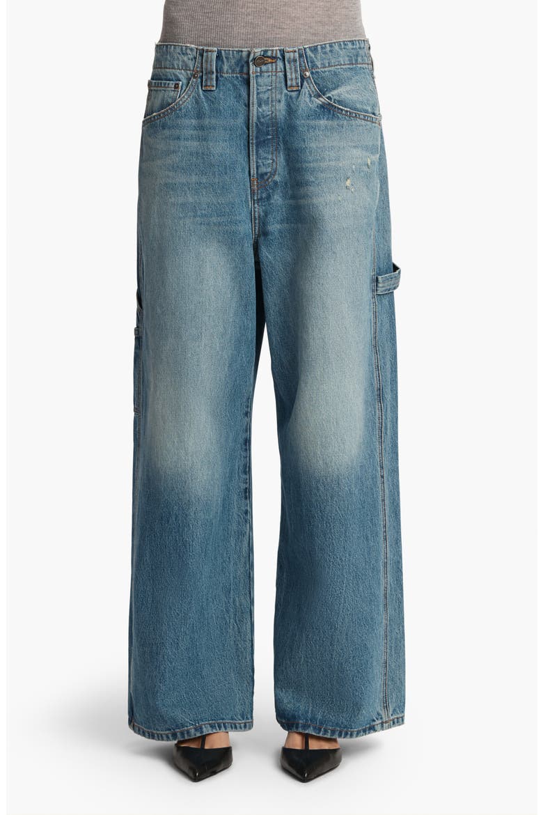 Sowen Distressed Wide Leg Carpenter Jeans, Main, color, HEATH