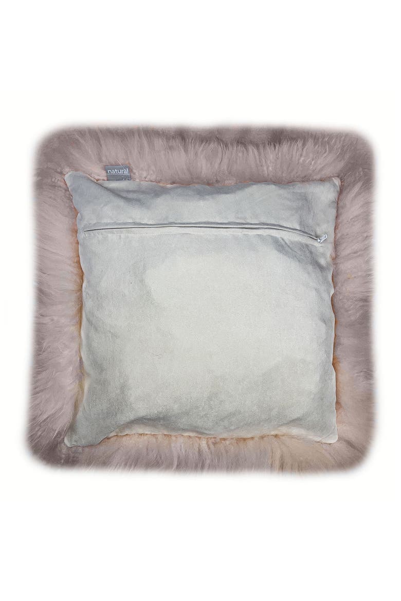 New Zealand Genuine Sheepskin Pillow - Set of 2, Alternate, color, BLUSH PINK
