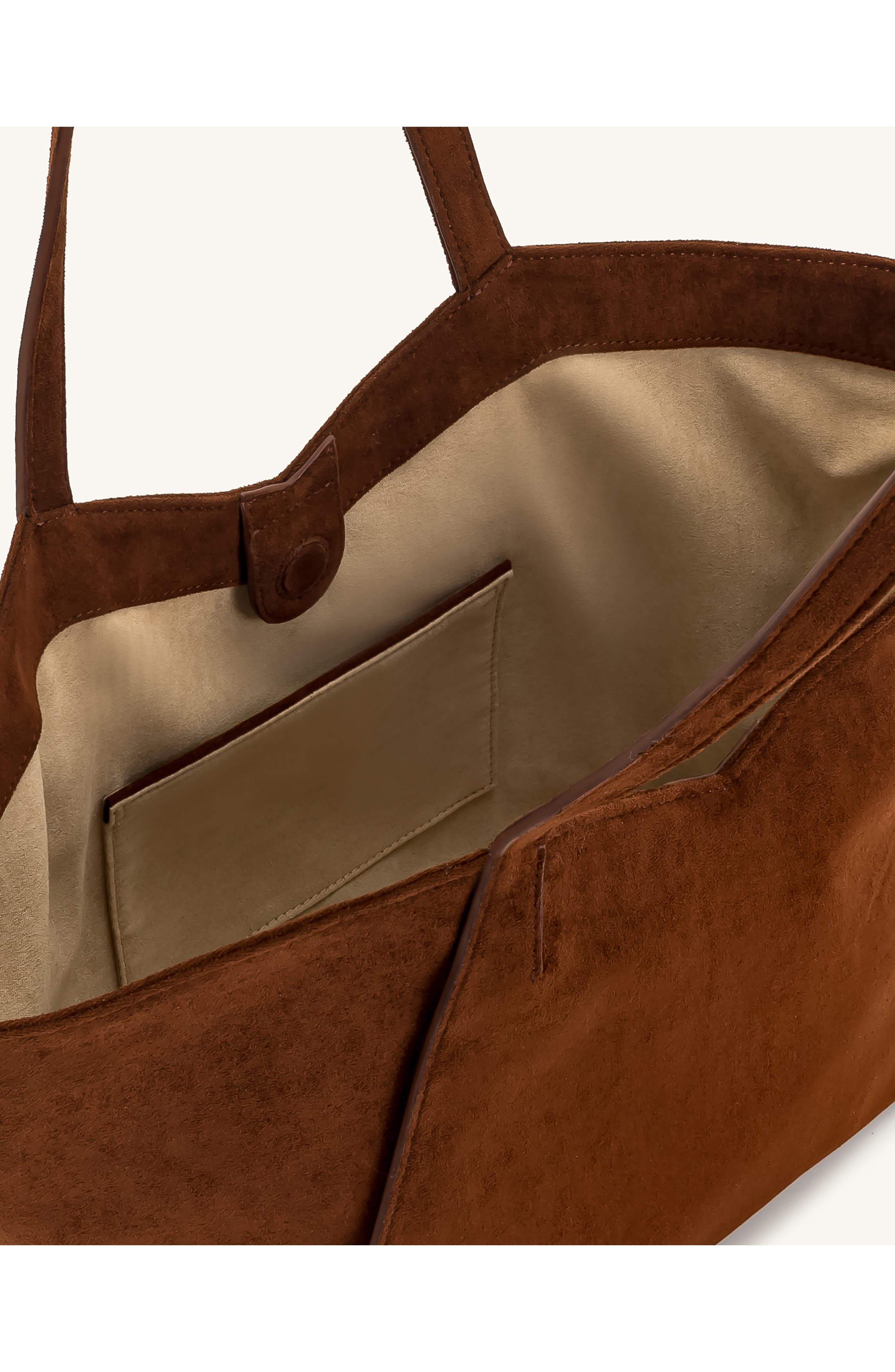 JW PEI Large Kiana Faux Suede Tote, Alternate, color, Dark Brown