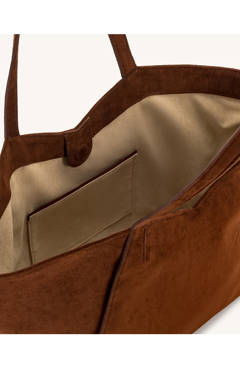 JW PEI Large Kiana Faux Suede Tote, Alternate, color, Dark Brown
