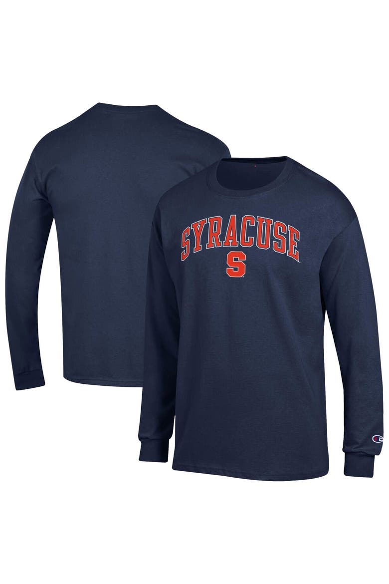 Men's Champion  Navy Syracuse Orange Arch Over Logo Long Sleeve T-Shirt, Main, color, Navy