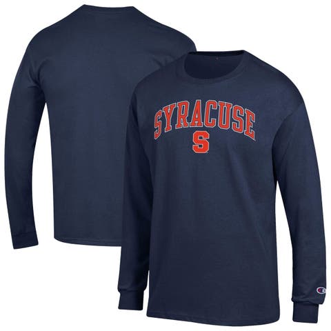 Men's Champion  Navy Syracuse Orange Arch Over Logo Long Sleeve T-Shirt