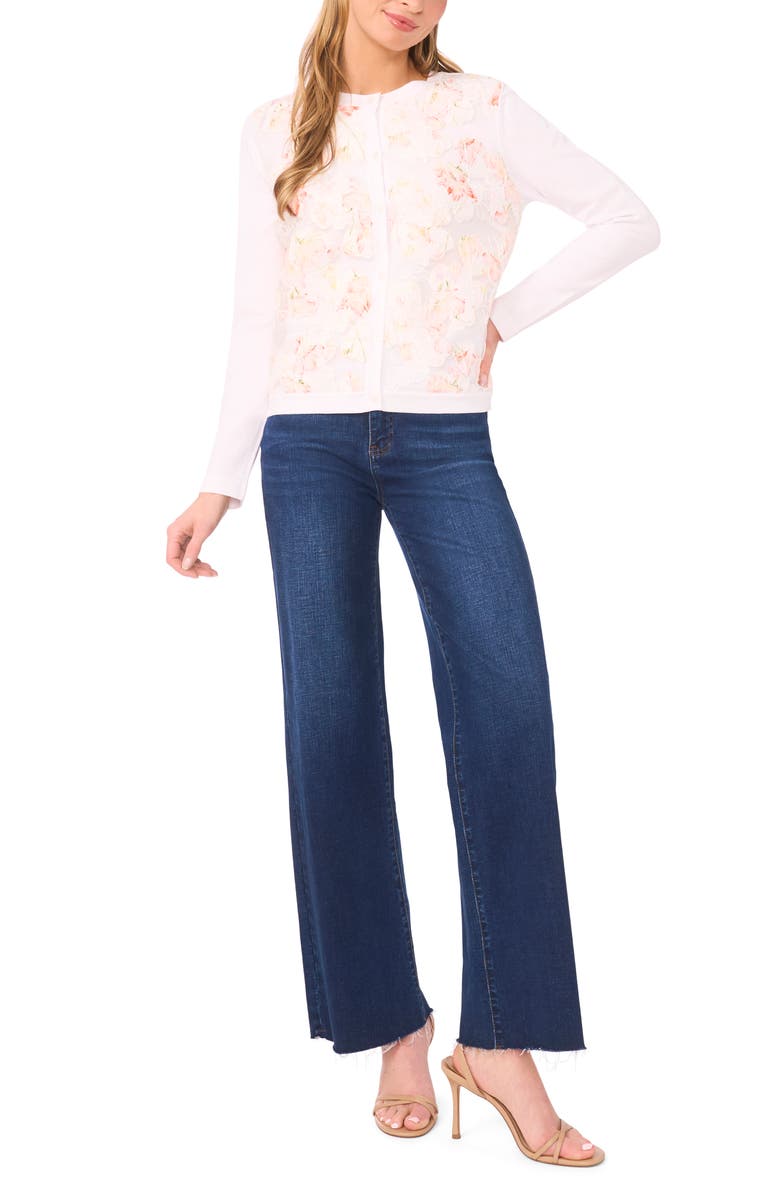 Ted Baker Cassia Floral Mixed Media Cardigan, Alternate, color, 