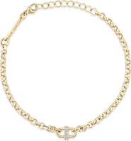 Zoë Chicco Diamond Link Rolo Chain Bracelet