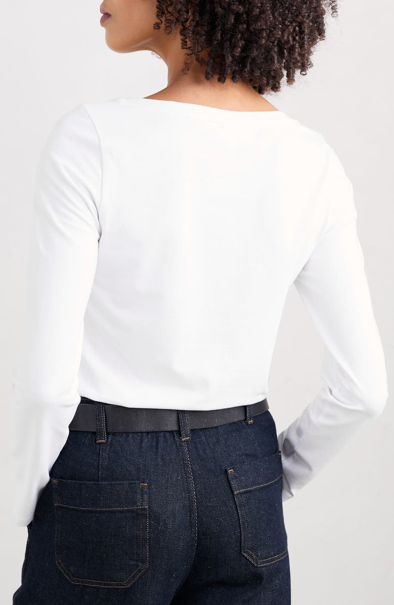 Seasalt Cornwall Easel Long Sleeve Stretch Organic Cotton Top, Alternate, color, Salt