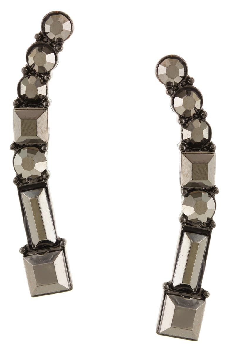 OLIVIA WELLES Stepping Stone Drop Earrings, Main, color, Gunmetal / Grey