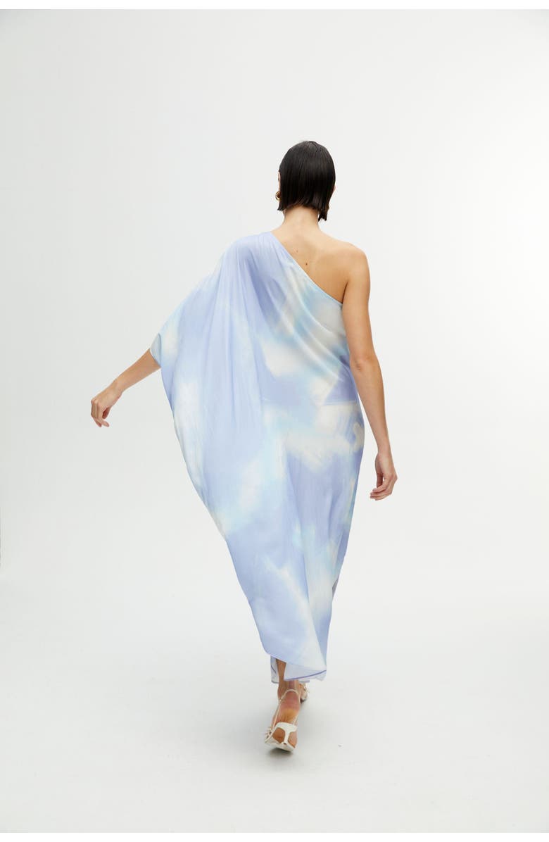 Nocturne One-Shoulder Cape Midi-Dress, Alternate, color,