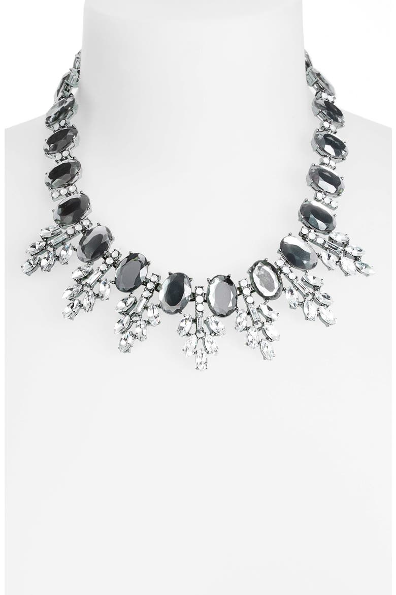 Crystal Frontal Necklace, Main, color, BLACK/ DIAMOND