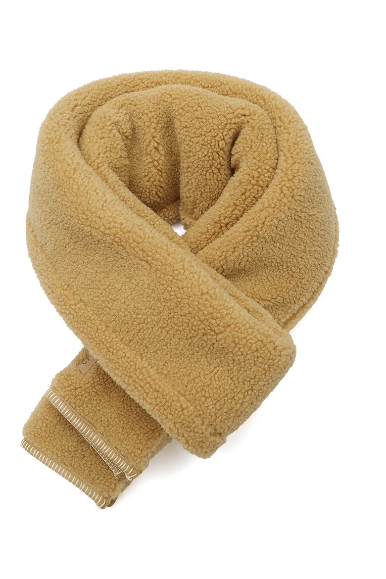 Whipstitch High Pile Fleece Scarf, Alternate, color, SAND