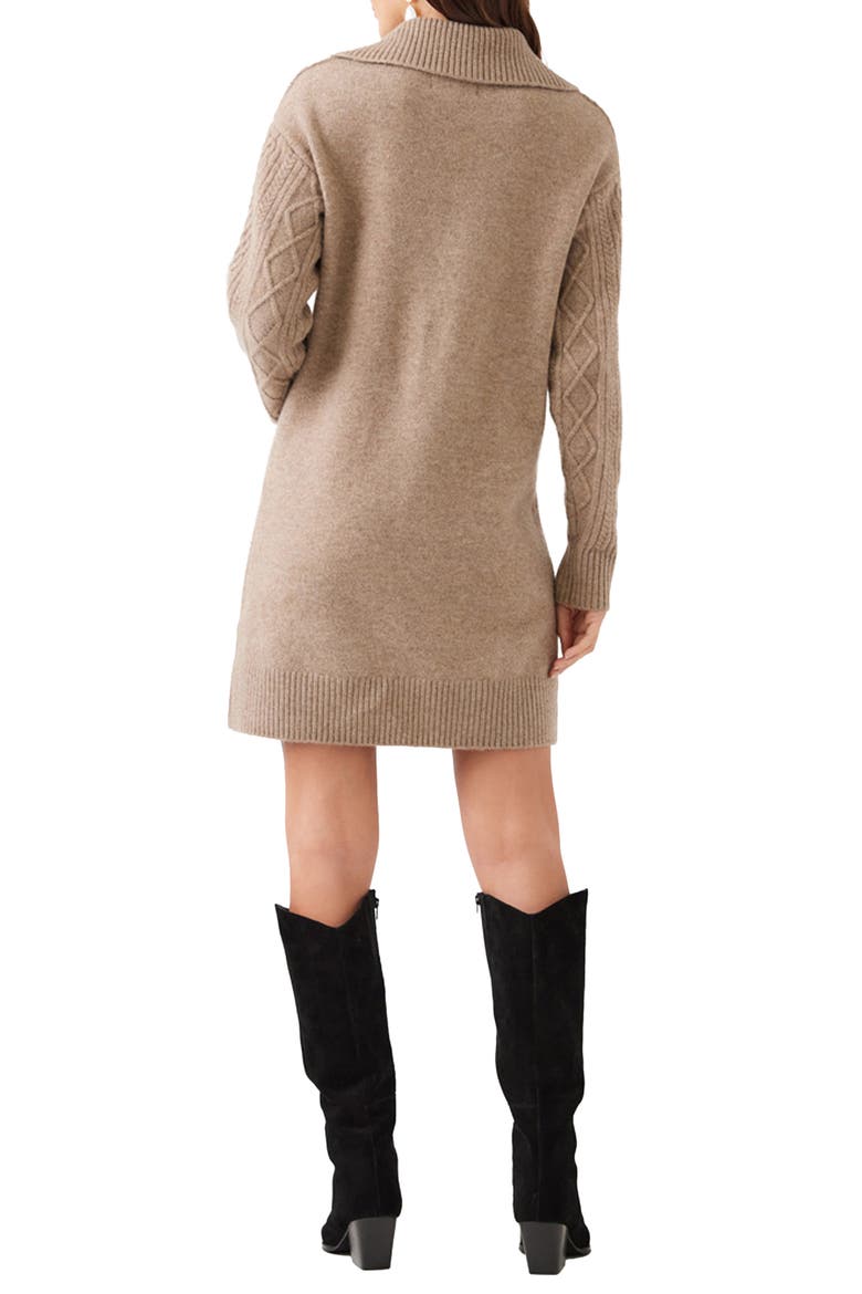 Cable Knit Sweater Dress, Alternate, color, WHEAT