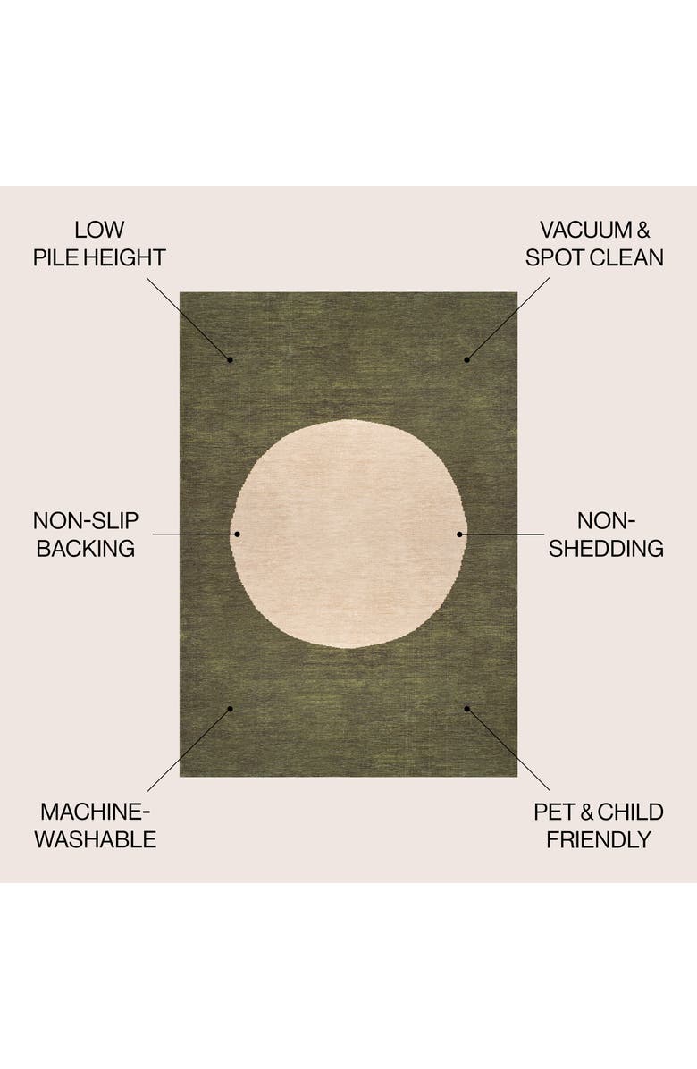 JONATHAN Y Cirkel Minimalist Geometric Dot Machine-Washable Area Rug, Alternate, color, Green/Cream
