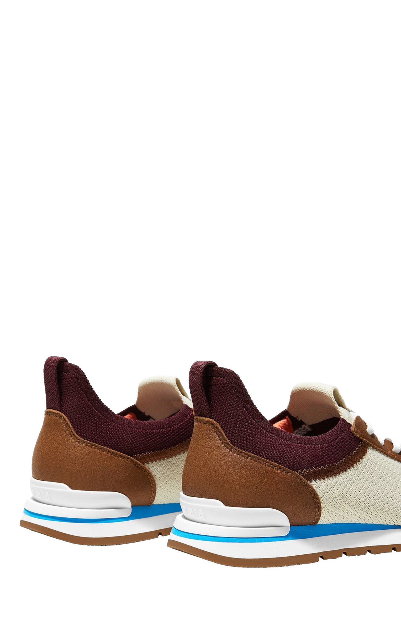 VIVAIA Mix-Texture Slip-On Sneakers, Alternate, color, Beige Burgundy Caramel