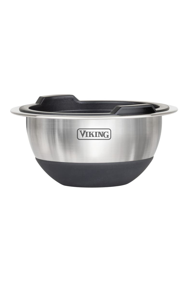 8-Piece Stainless Steel Bowls with Lids Set, Main, color, BLACK