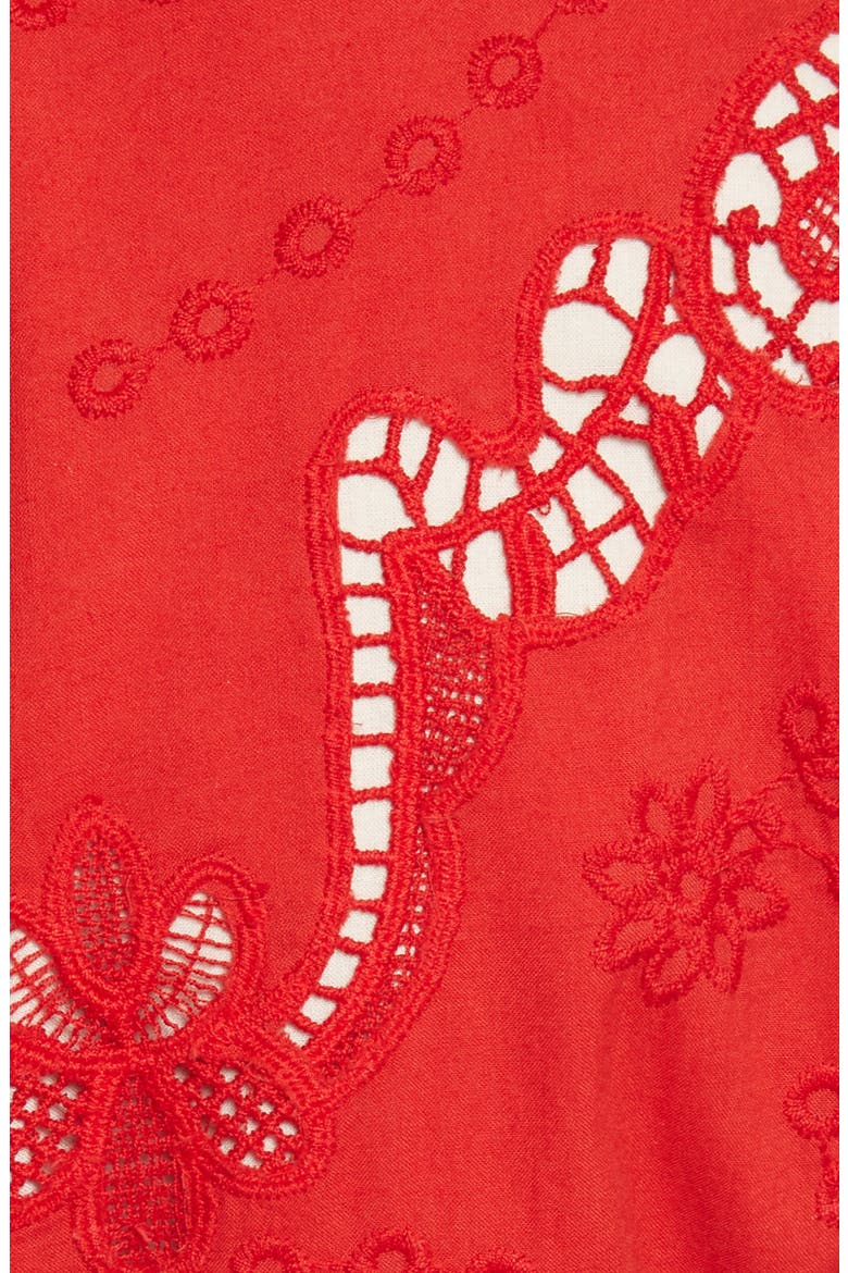 Karen Eyelet Embroidered Party Dress, Alternate, color, POPPY