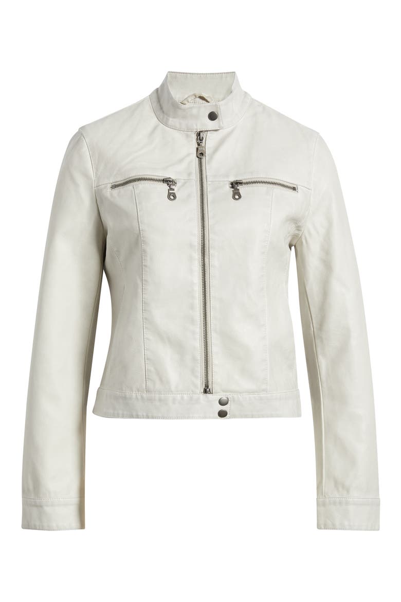 Alexis Faux Leather Moto Jacket, Alternate, color, WHITE