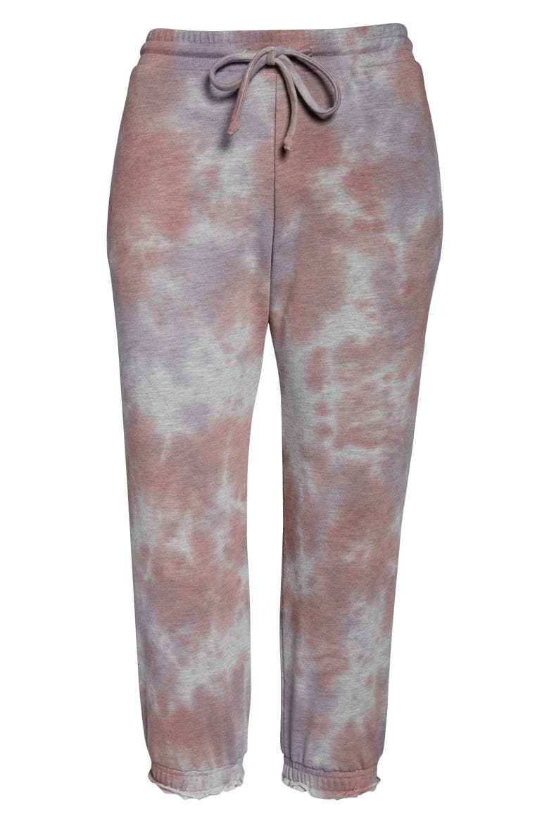 Ultraviolet Crop Lounge Pants, Alternate, color, PURPLE TIE DYE
