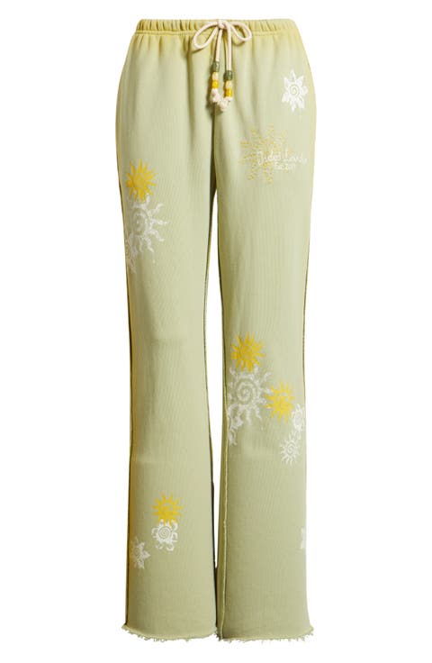 Appliqué Bootcut Cotton Joggers