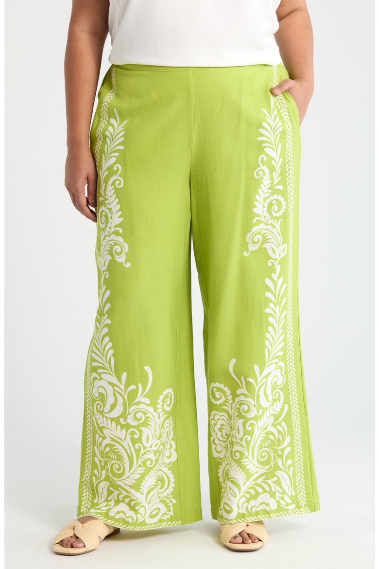 Valencia Pull-On Wide Leg Pants, Main, color, FLOURISH GREEN