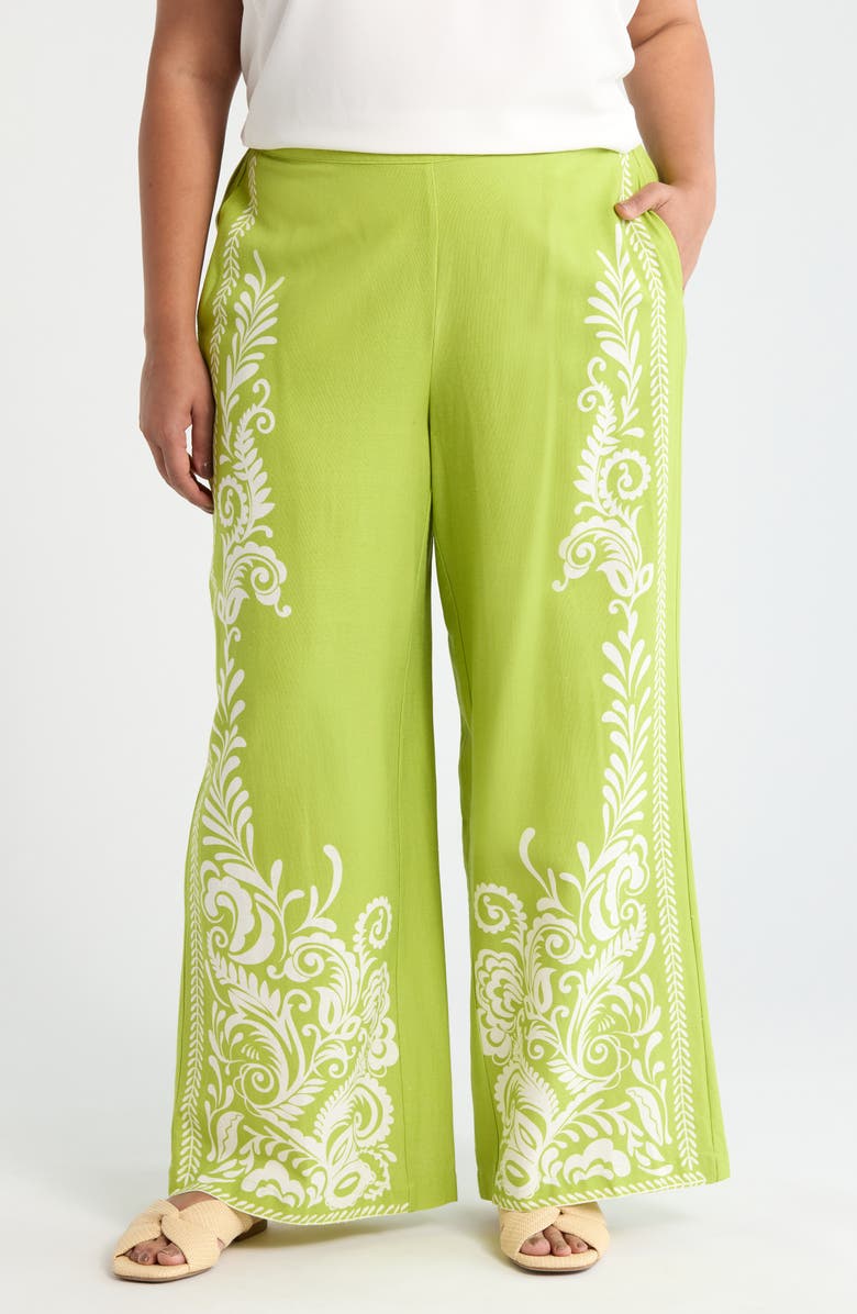 BY DESIGN Valencia Pull-On Wide Leg Pants, Main, color, Flourish Green