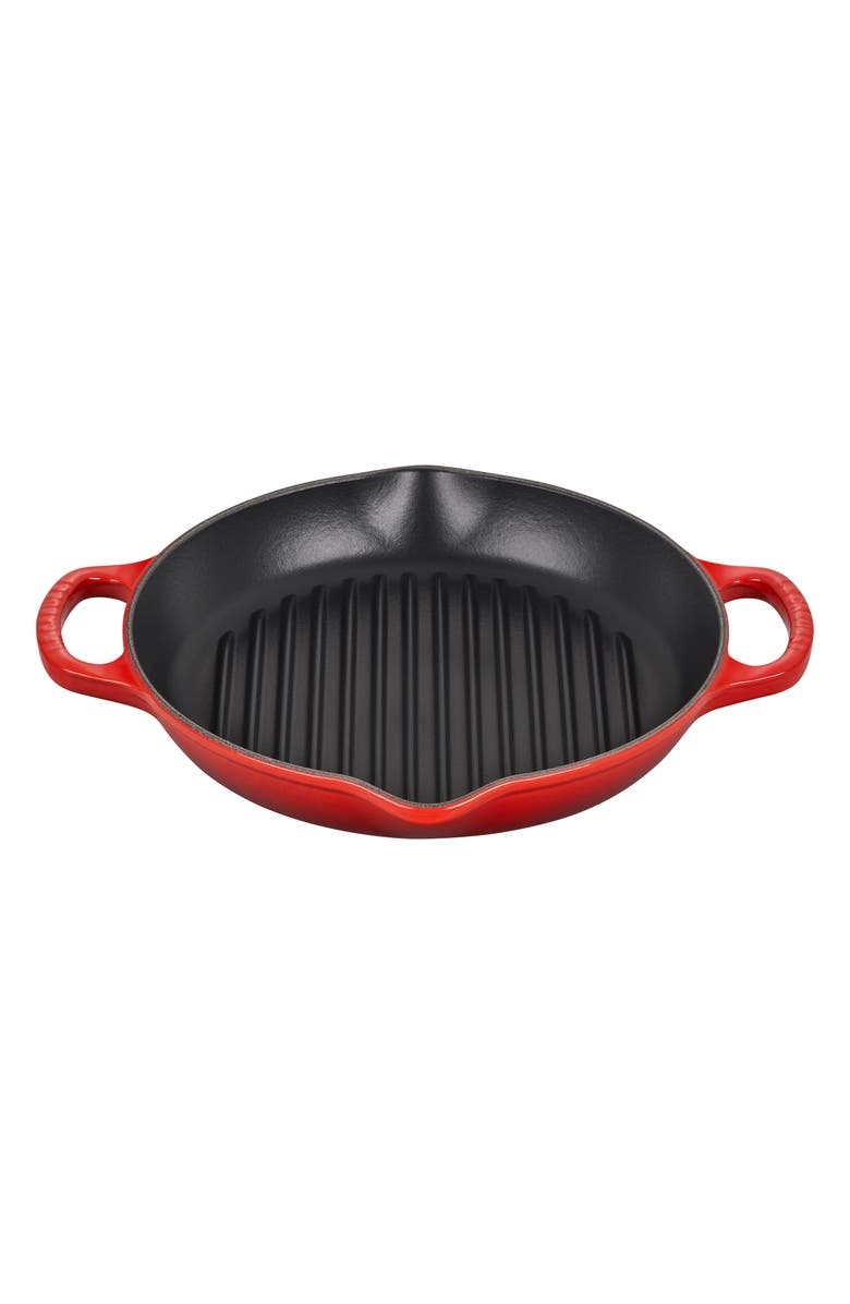 Le Creuset Signature 9.75-Inch Deep Round Enamel Cast Iron Grill Pan, Main, color, 