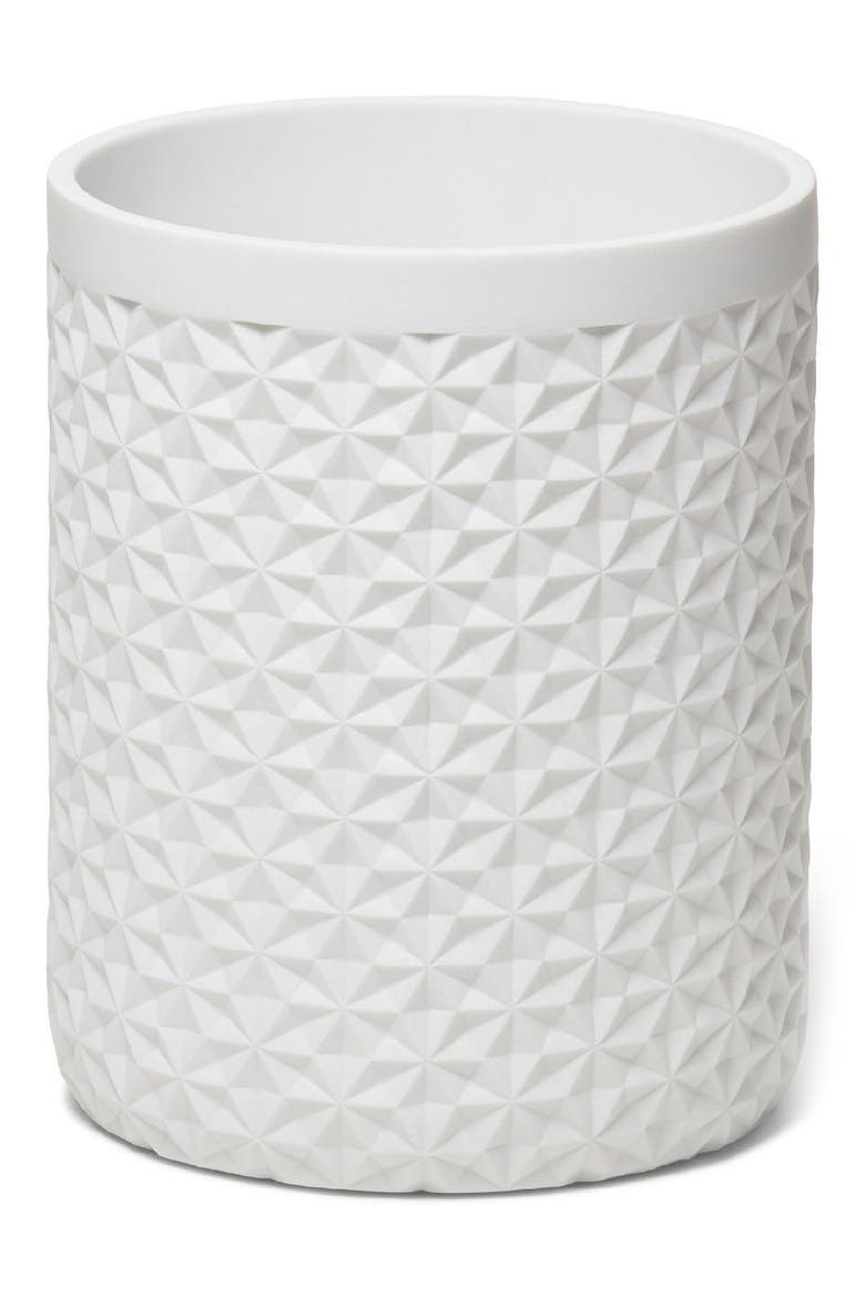 Diamond Texture Wastebasket, Main, color, WHITE
