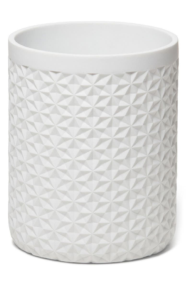 ROSELLI TRADING COMPANY Diamond Texture Wastebasket, Main, color, White