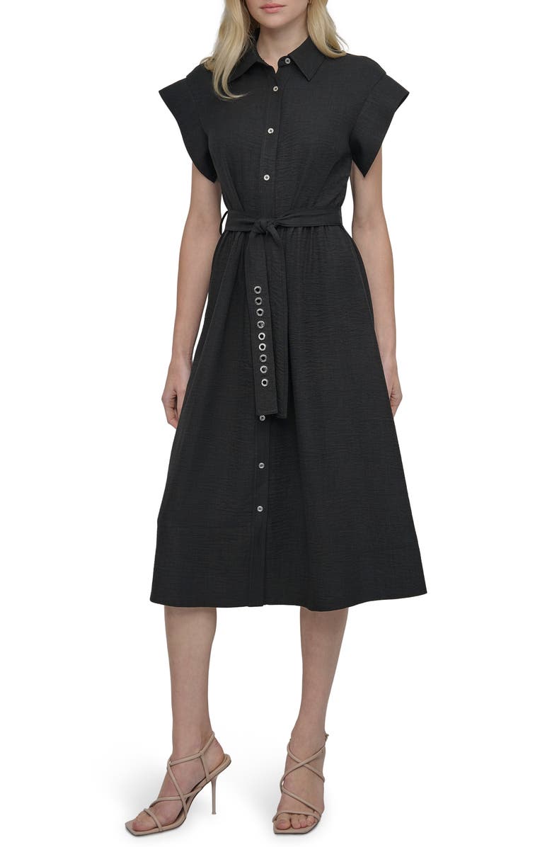 DKNY Tie Waist Shirtdress, Main, color,