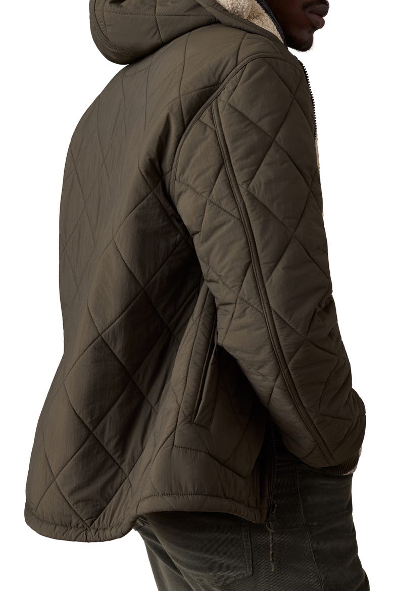 Quilted Hooded Jacket with PrimaLoft Insulation, Alternate, color, DUSK FOREST