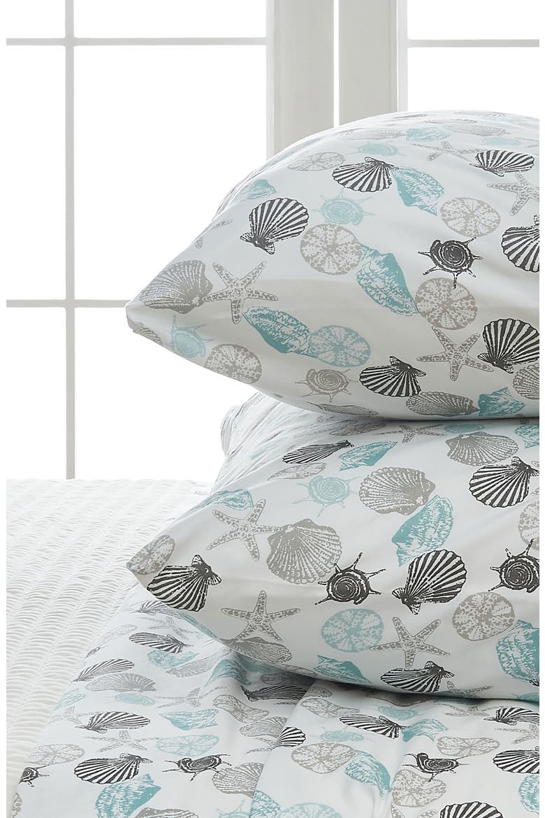 Coastal Microfiber Sheet Set, Alternate, color, SEASHELL