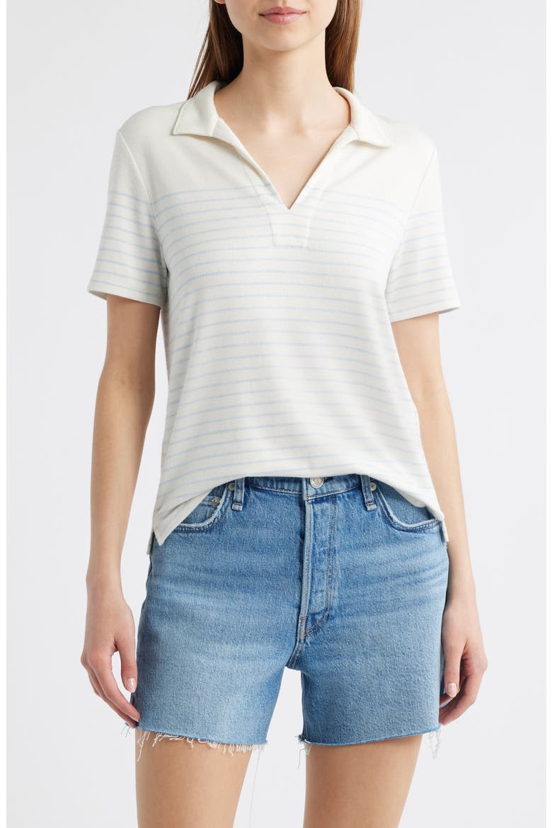 Stripe Knit Polo, Main, color, IVORY/ PALE