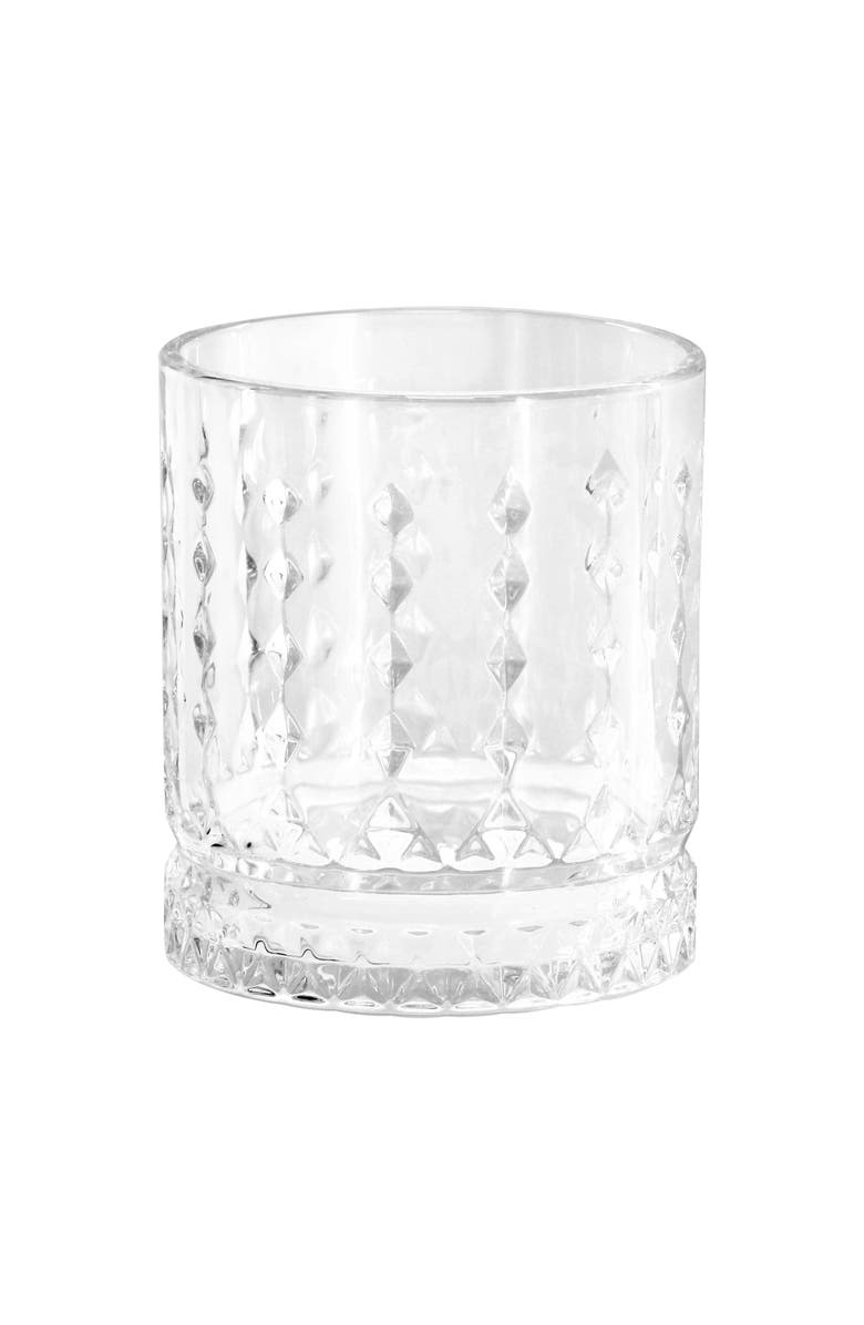 Gibson Home 4 Piece 13 Ounce Teardrop Embossed Double Old-Fashioned Glass Set, Alternate, color, Clear