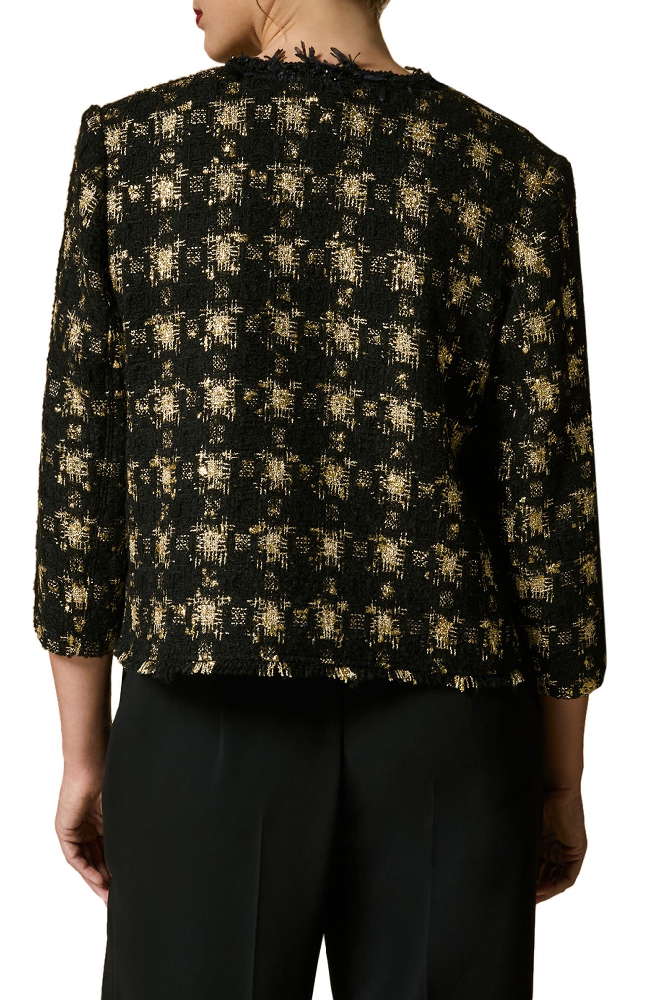 Certo Check Bracelet Sleeve Lame Jacket - image 2