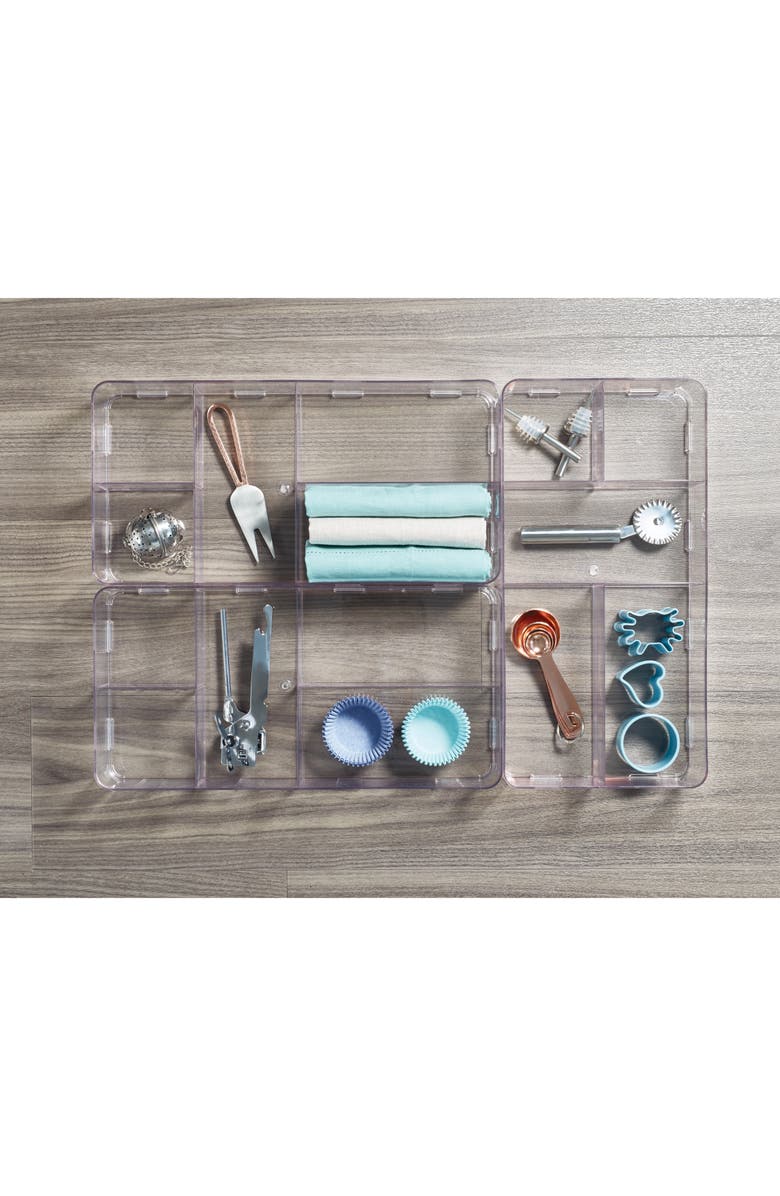 iDesign Clarity Interlocking 5-Section Drawer Organizer - Clear - Set of 2, Alternate, color, Clear