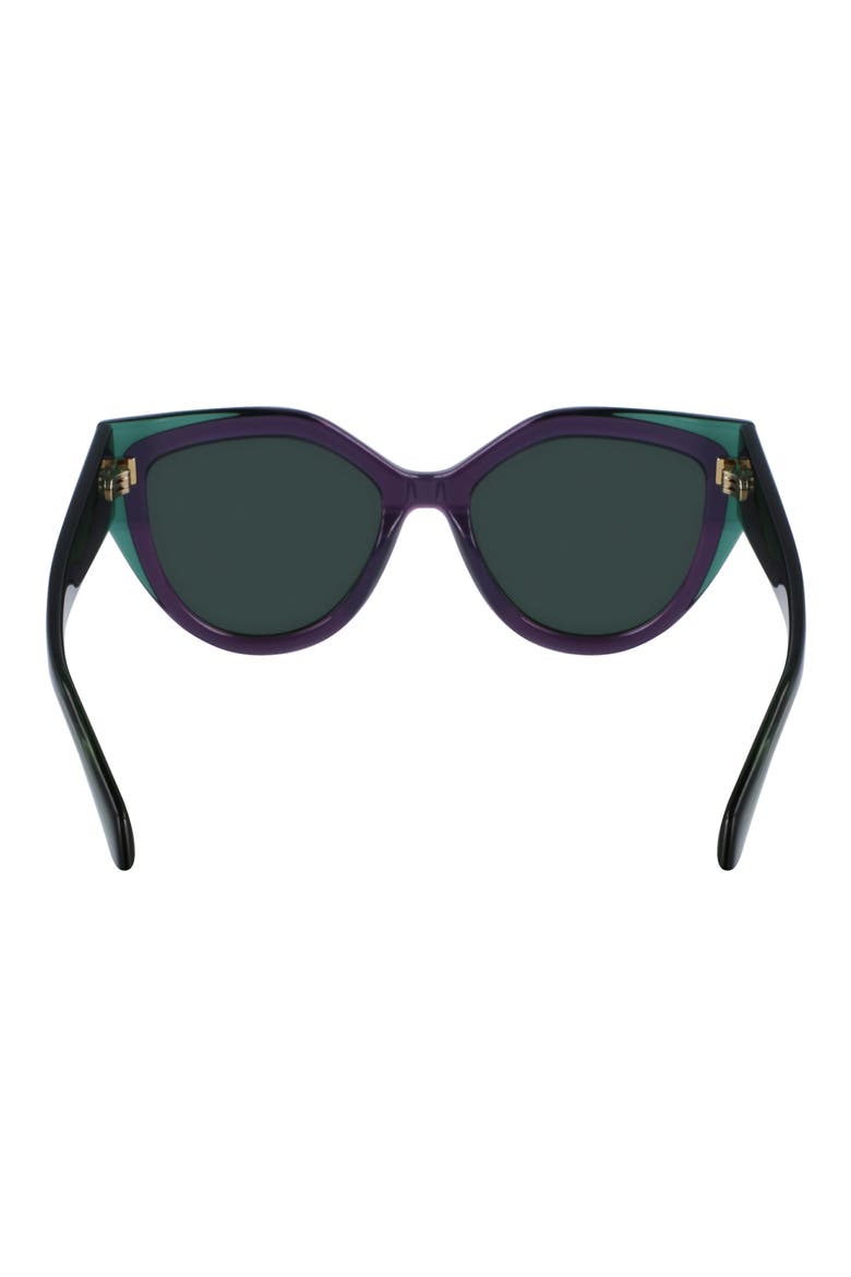 Classic Logo 53mm Cat Eye Sunglasses, Alternate, color, TRNSPRNT GRN/VIOLET