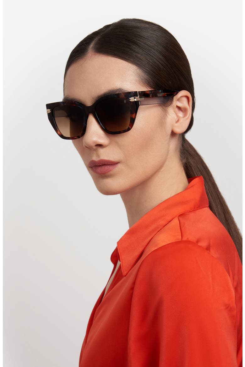53mm Gradient Cat Eye Sunglasses, Alternate, color, HAVANA BLUE