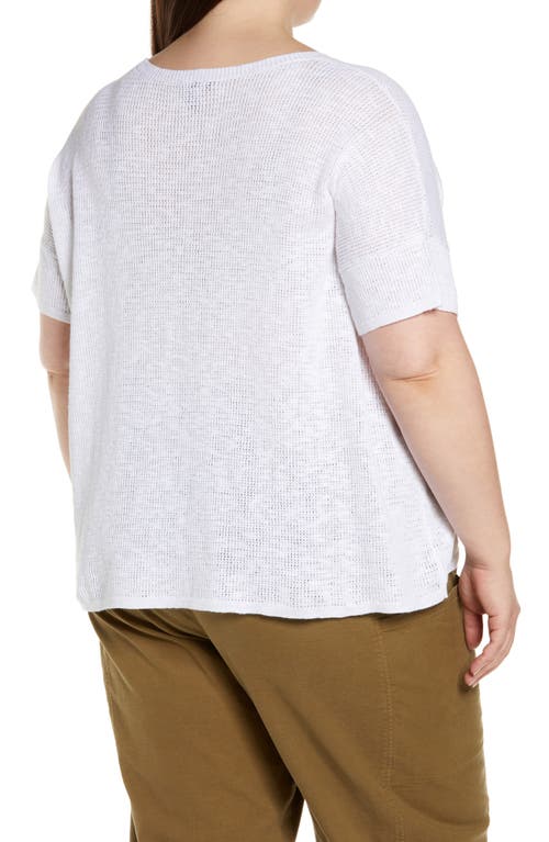 Eileen Fisher Short Sleeve Organic Linen & Organic Cotton Sweater